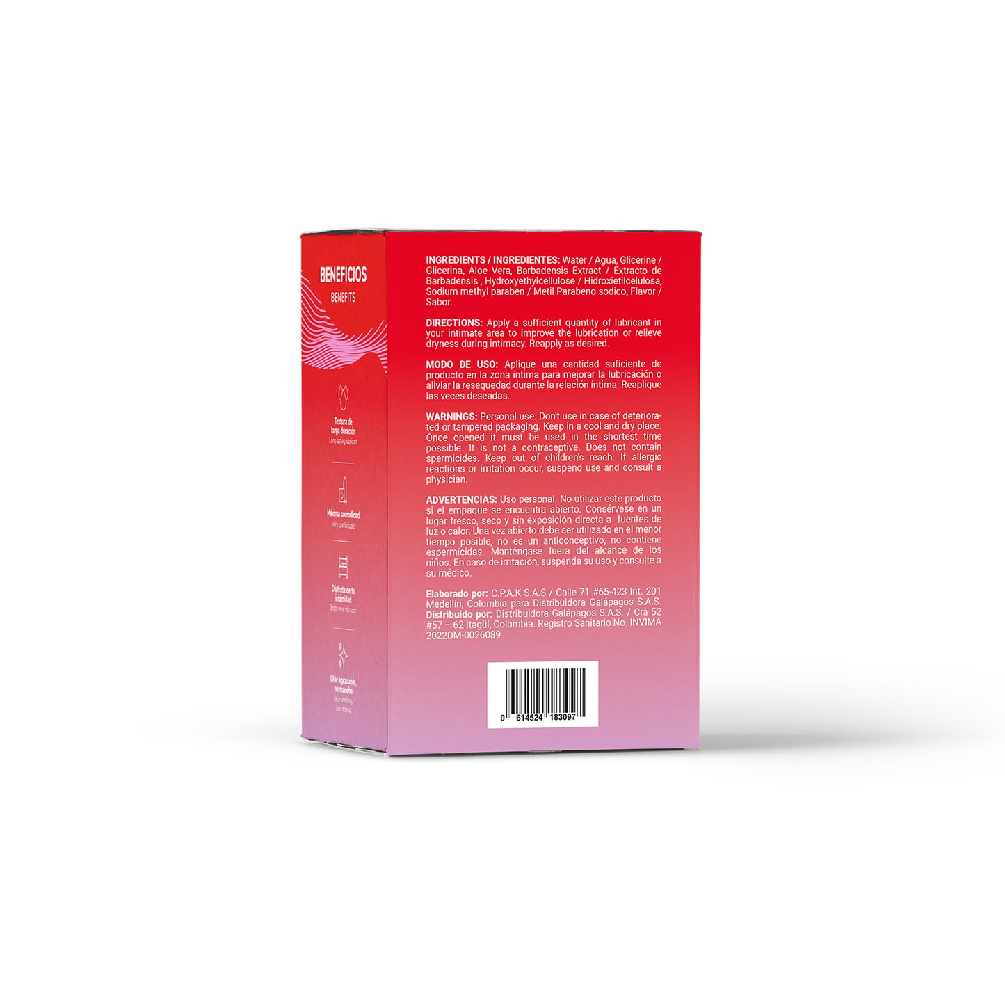 Lubricante íntimo Caliente bombom fresa - Sabor a fruta