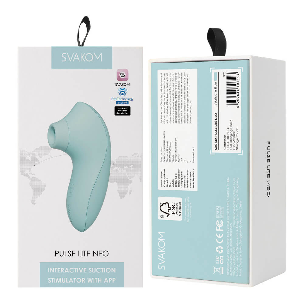 Fotografía del producto Succionador de Clítoris Pulse Lite Neo de Svakom en uso en la bañera o ducha, mostrando su resistencia al agua.
