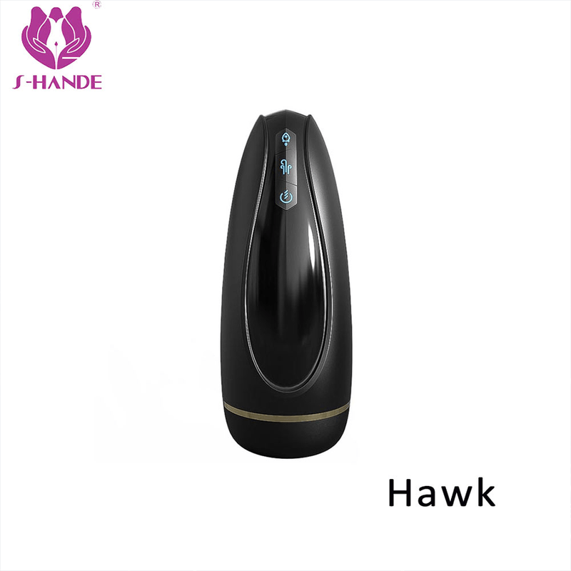 Vista frontal del Hawk, resaltando su diseño en color negro con botones de control iluminados.