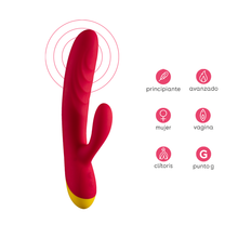 Cargar imagen en el visor de la galería, Vibrador Rabbit Jazz con 2 años de garantía y dimensiones de 21 cm x 2.6 cm x 7.1 cm