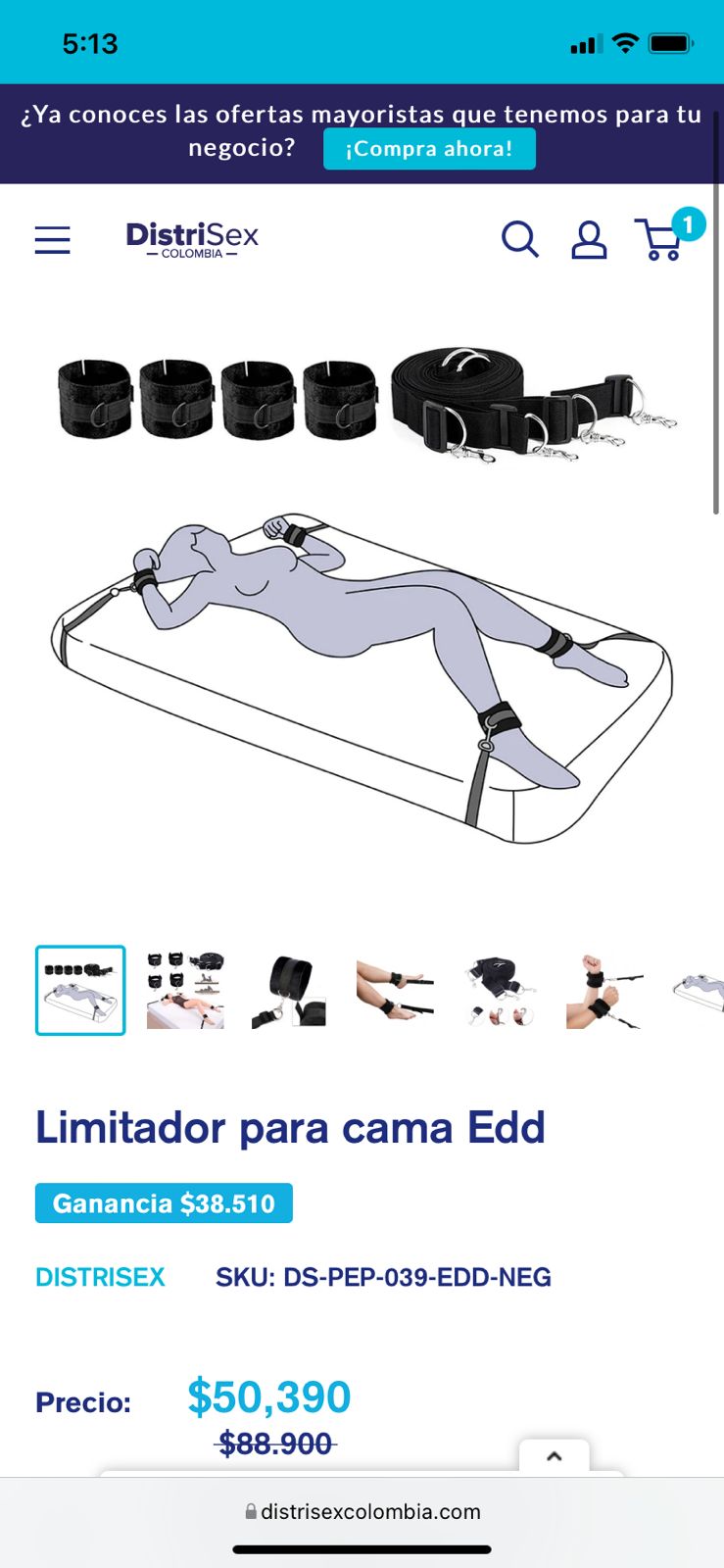 Erótico Limitador para cama Edd