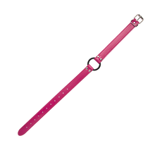 Cargar imagen en el visor de la galería, mordaza de cuero rosa graduable para bondage 