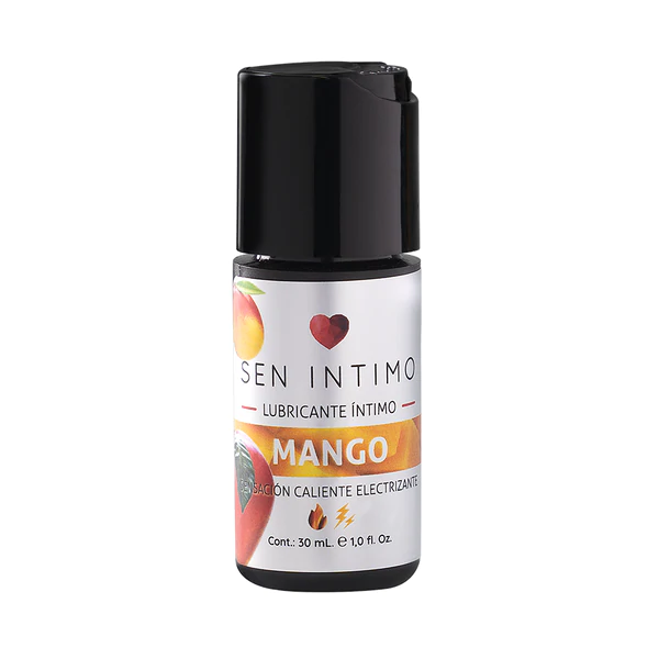 frasco de Lubricante Caliente Electrizante sabor a Mango